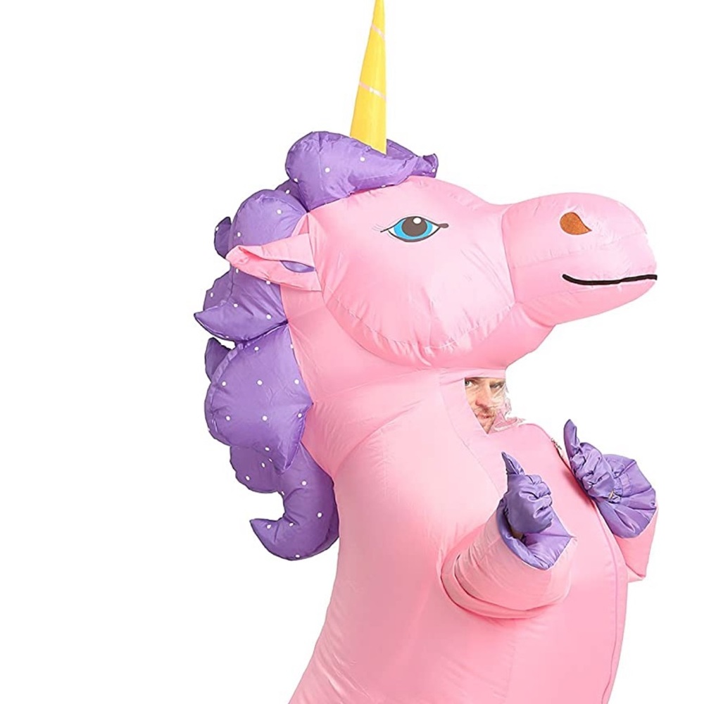 GOPRIME Inflatable Unicorn Costume Adult Size Pink